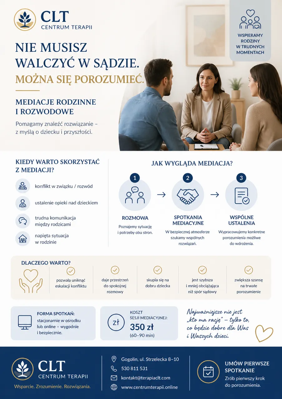 Plakat dotyczący wsparcia w CLT.